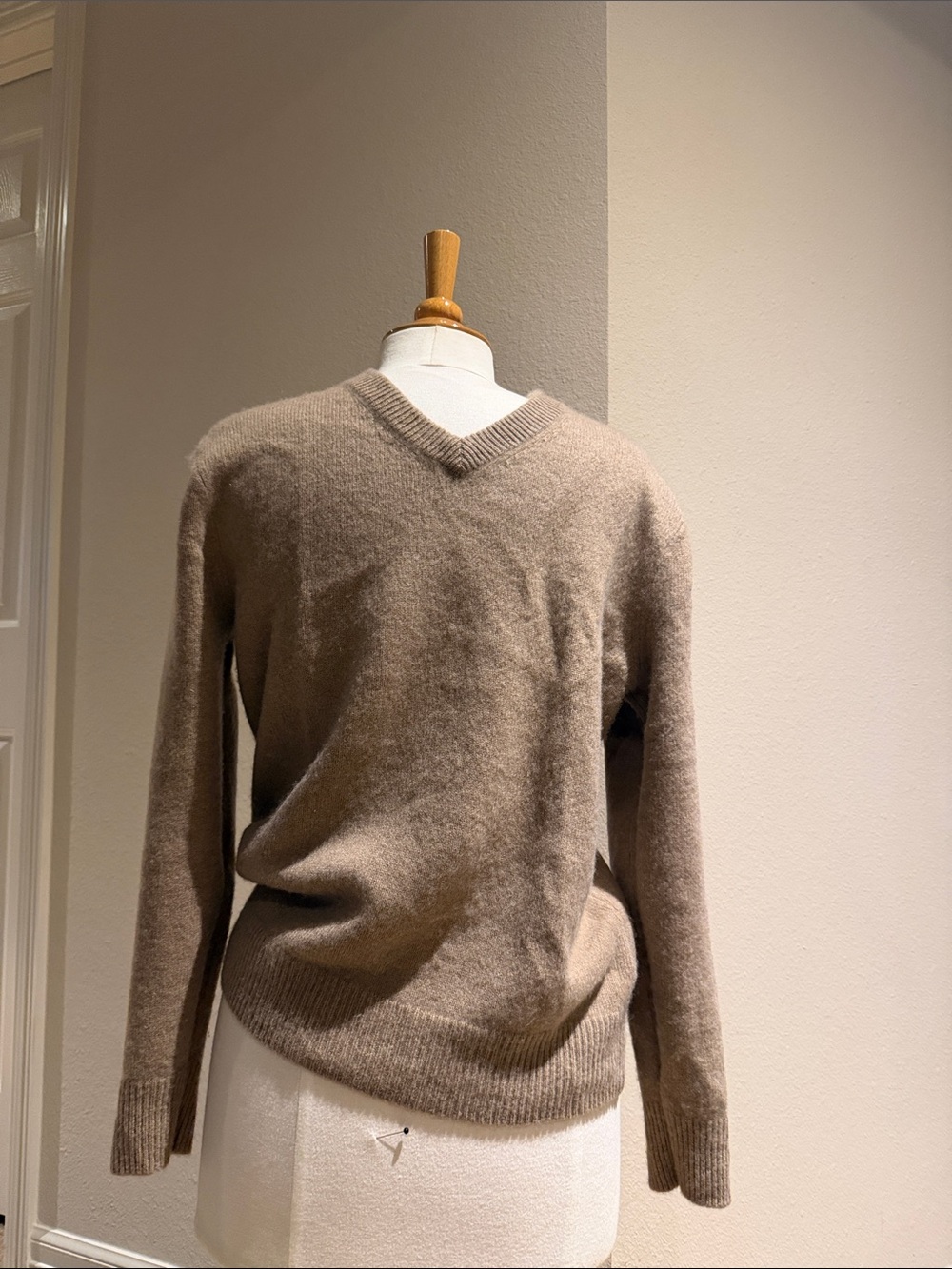 J. Crew Men's V-Neck Sweater in Taupe